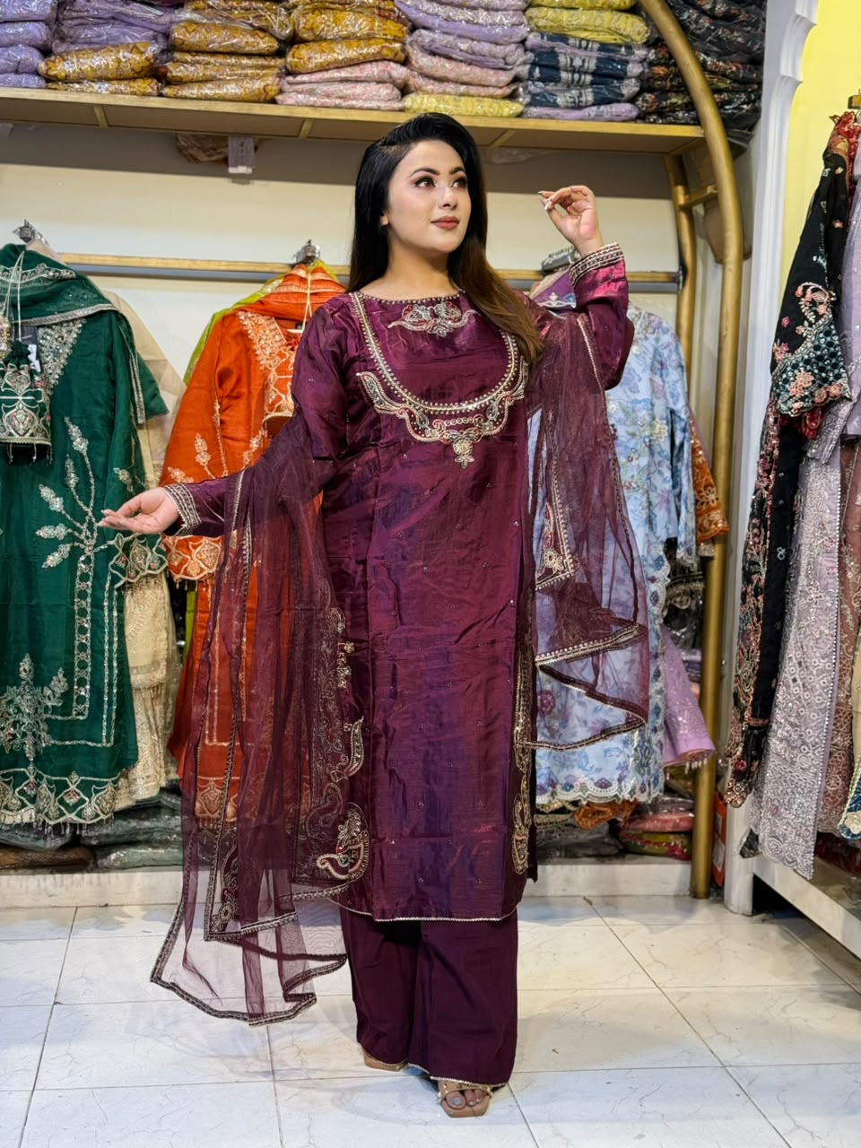 ANWARI G — Chiffon Gown 3pc